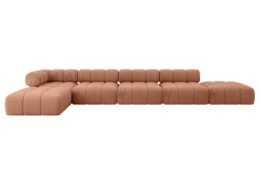 Narożnik lewostronny modułowy KERRU-L3 475x190x70 cm Morelowy 707879
