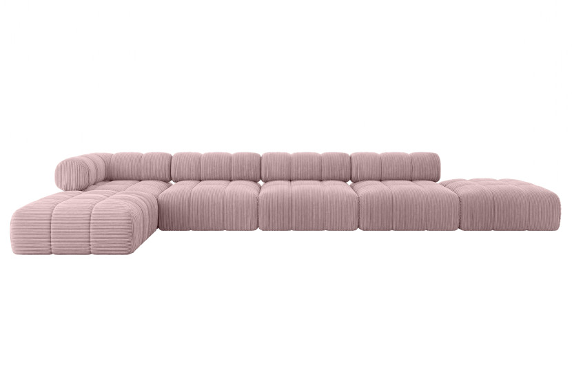 Narożnik lewostronny modułowy KERRU-L3 475x190x70 cm Różowy 707959
