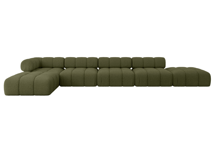 Narożnik lewostronny modułowy KERRU-L3 475x190x70 cm Zielony 707800
