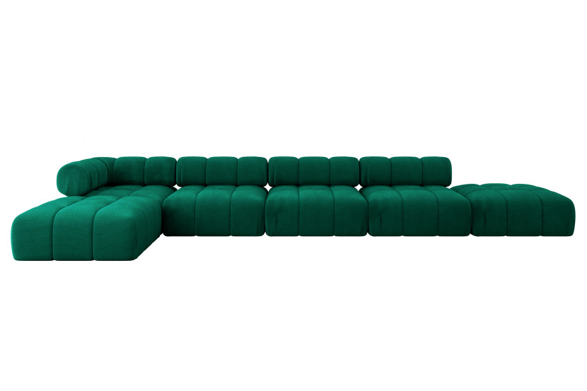 Narożnik lewostronny modułowy KERRU-L3 475x190x70 cm Zielony 707833