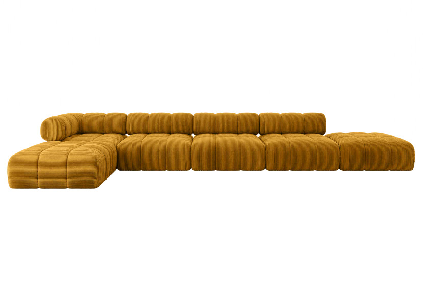 Narożnik lewostronny modułowy KERRU-L3 475x190x70 cm Żółty 707769