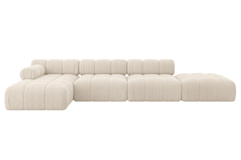 Narożnik lewostronny modułowy LIZUR-L2 380x160x70 cm Beżowy 683283