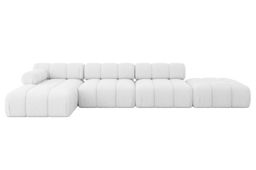 Narożnik lewostronny modułowy LIZUR-L2 380x160x70 cm Biały 683350