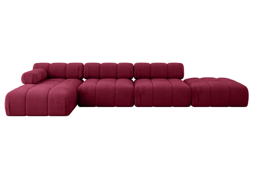Narożnik lewostronny modułowy LIZUR-L2 380x160x70 cm Bordowy 683313