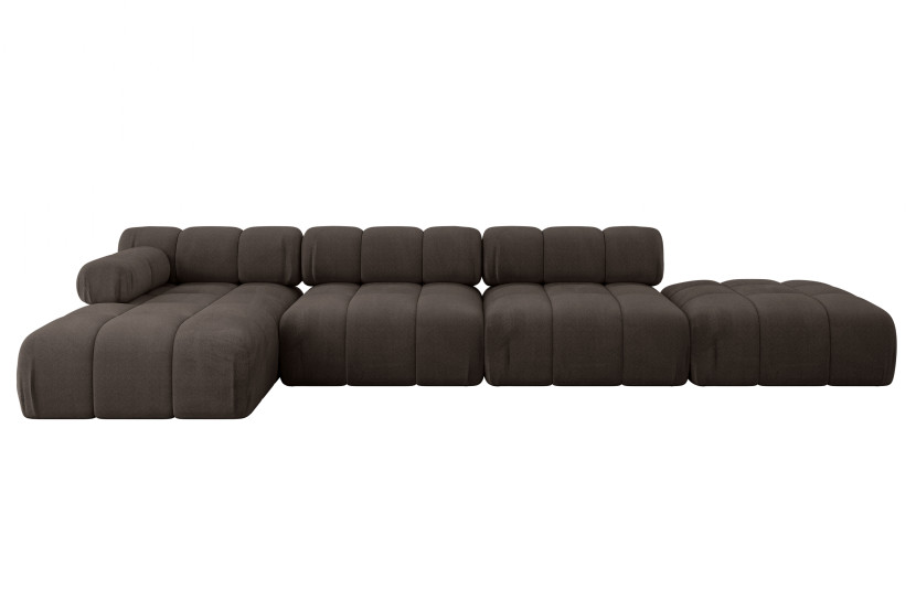 Narożnik lewostronny modułowy LIZUR-L2 380x160x70 cm Brązowy 683334