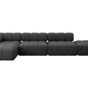 Narożnik lewostronny modułowy LIZUR-L2 380x160x70 cm Czarny 683351