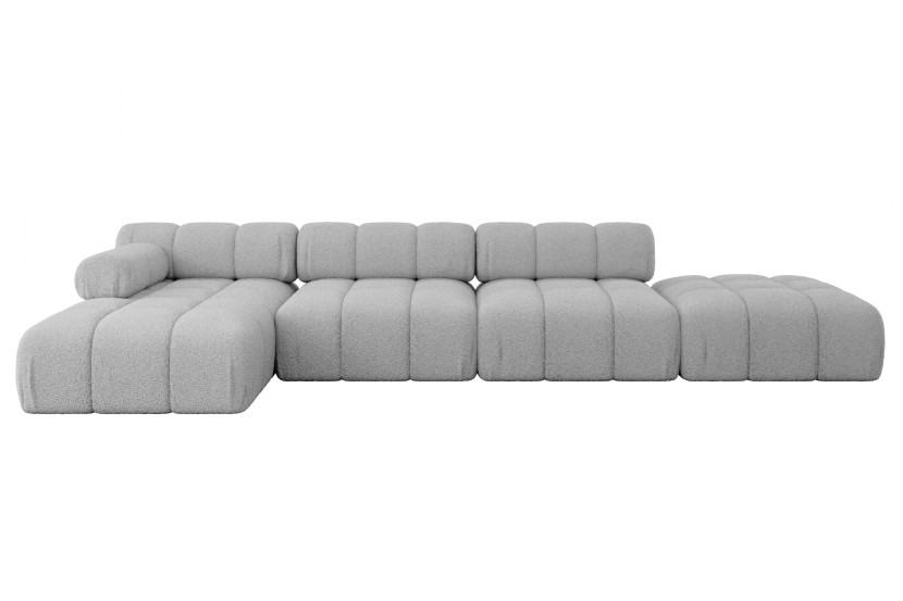 Narożnik lewostronny modułowy LIZUR-L2 380x160x70 cm Jasny szary 683331