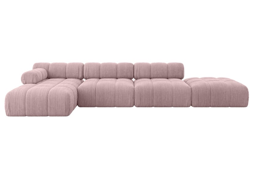 Narożnik lewostronny modułowy LIZUR-L2 380x160x70 cm Różowy 683319