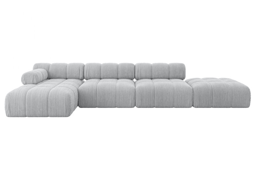 Narożnik lewostronny modułowy LIZUR-L2 380x160x70 cm Szary 683262