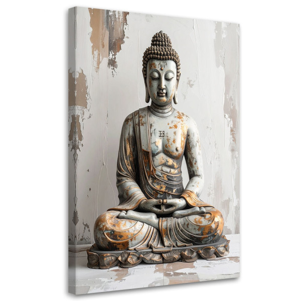 Obraz do salonu sypialni biura gabinetu, Budda Zen Spa na szarym tle 70x100 886784