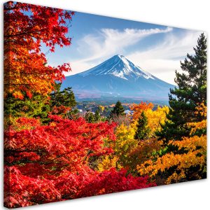 Obraz do salonu sypialni biura, Japońska góra Fuji liście pejzaż 60×40 885418 Obraz do salonu sypialni biura, Japońska góra Fuji liście pejzaż 60×40 885418