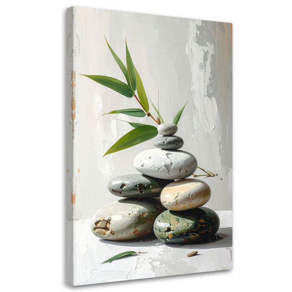 Obraz do salonu sypialni biura, Kamienie zen spa bambus na szarym 20x30 889446