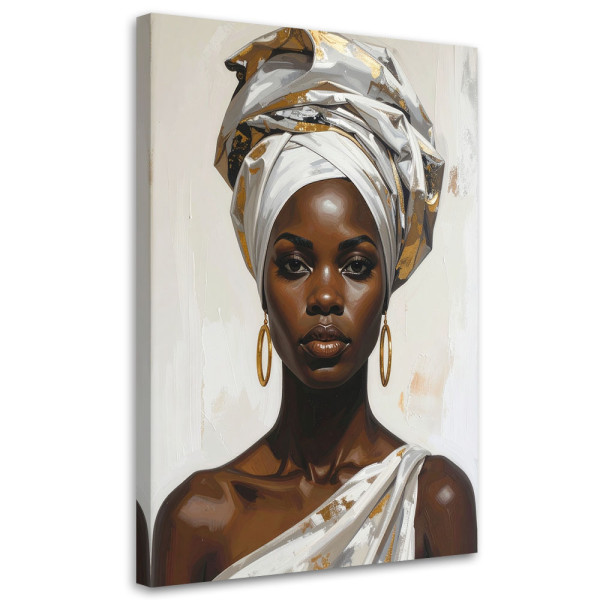 Obraz do salonu sypialni biura, Kobieta w białym turbanie 60x90 888880