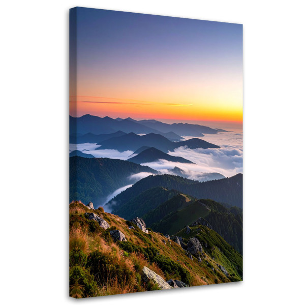 Obraz do salonu sypialni biura, Krajobraz górski zachód słońca 80x120 890034