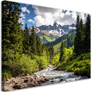 Obraz do salonu sypialni biura, Krajobraz góry las rzeka natura 90×60 888935 Obraz do salonu sypialni biura, Krajobraz góry las rzeka natura 90×60 888935