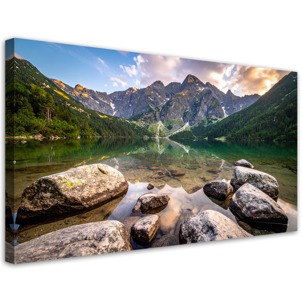 Obraz do salonu sypialni biura, Krajobraz jezioro góry natura 120x60 888428