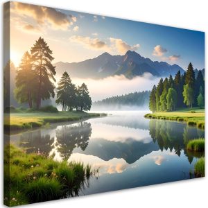 Obraz do salonu sypialni biura, Krajobraz jezioro góry natura 60×40 888950
