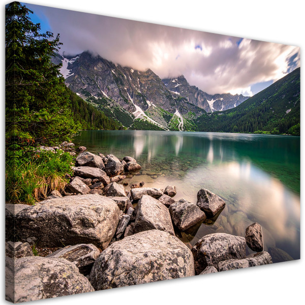 Obraz do salonu sypialni biura, Krajobraz jezioro góry natura 90x60 887424