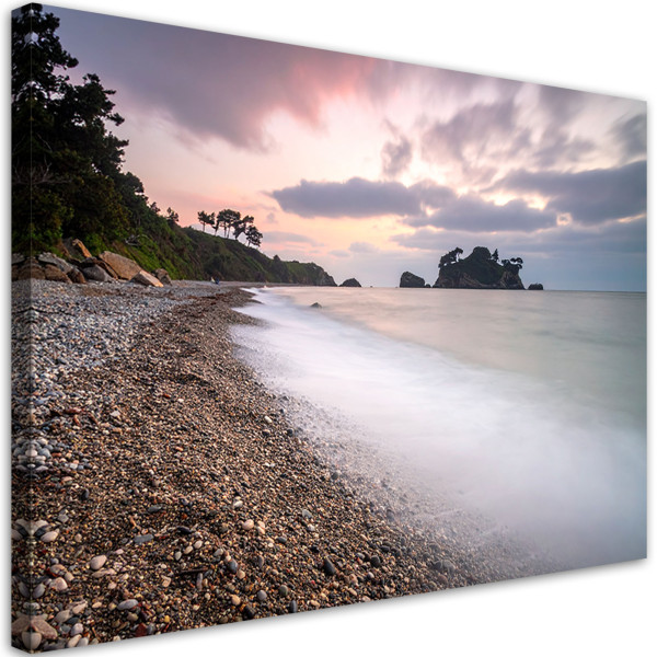 Obraz do salonu sypialni biura, Krajobraz kamienista plaża morze 100x70 884237