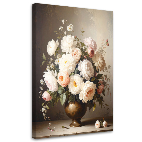 Obraz do salonu sypialni biura kuchni, Piwonie w wazonie bukiet 30x45 885948