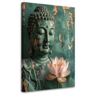 Obraz do salonu sypialni biura, Kwiat Lotosu Budda Zen Spa zielony 30×45 888311 Obraz do salonu sypialni biura, Kwiat Lotosu Budda Zen Spa zielony 30×45 888311