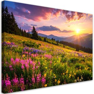 Obraz do salonu sypialni biura, Łąka kwiaty pejzaż górski natura 30×20 887026 Obraz do salonu sypialni biura, Łąka kwiaty pejzaż górski natura 30×20 887026
