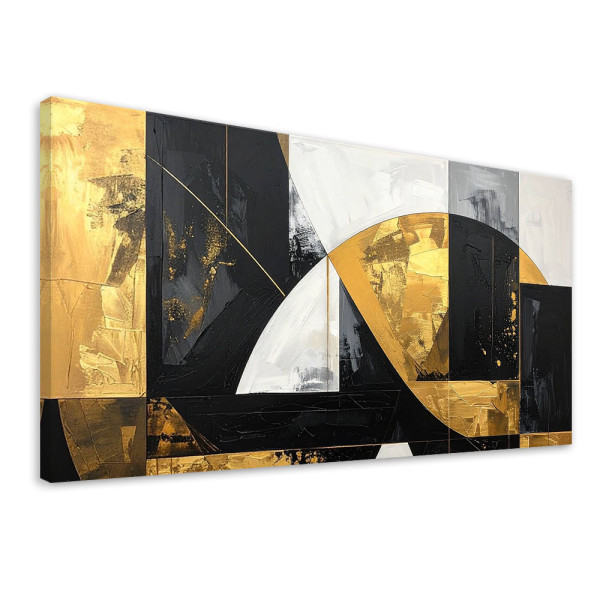 Obraz do salonu sypialni biura loftu, Abstrakcja kształty czarny 100x50 888842