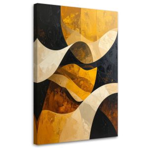 Obraz do salonu sypialni biura loftu, Abstrakcja linie fale zółty 60×90 889241 Obraz do salonu sypialni biura loftu, Abstrakcja linie fale zółty 60×90 889241