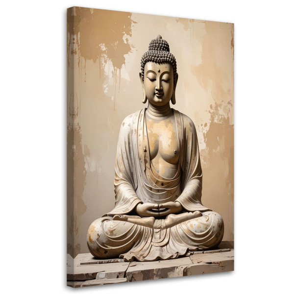 Obraz do salonu sypialni biura loftu, Budda Zen Spa na beżowym tle 40x60 886126