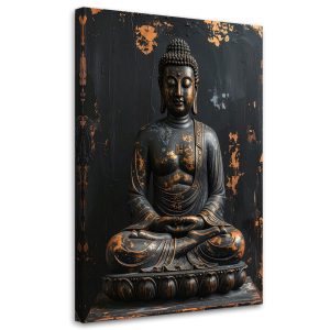 Obraz do salonu sypialni biura loftu, Budda Zen Spa na czarnym tle 60×90 889796 Obraz do salonu sypialni biura loftu, Budda Zen Spa na czarnym tle 60×90 889796