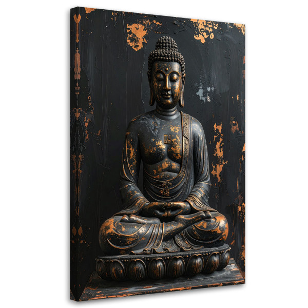 Obraz do salonu sypialni biura loftu, Budda Zen Spa na czarnym tle 70x100 884059