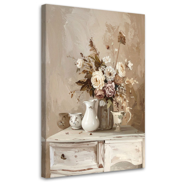 Obraz do salonu sypialni biura loftu, Delikatny Rustykalny Bukiet 30x45 891339