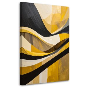 Obraz do salonu sypialni biura loftu, Linie kształty zółty czarny 80×120 889083 Obraz do salonu sypialni biura loftu, Linie kształty zółty czarny 80×120 889083