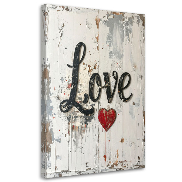 Obraz do salonu sypialni biura loftu, Napis Love w stylu vintage 80x120 884477