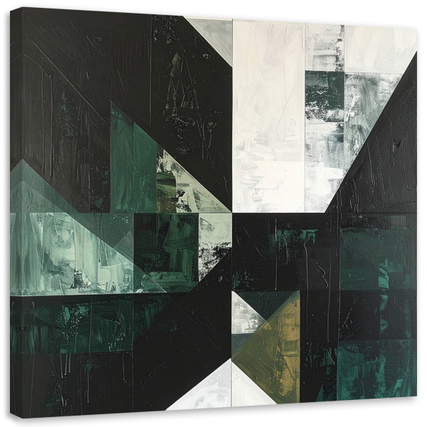 Obraz do salonu sypialni biura loftu, Zielona geometryczna 30x30 888387