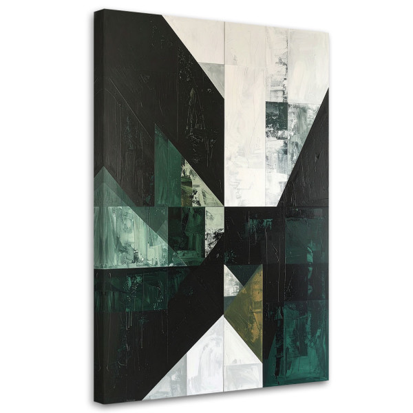 Obraz do salonu sypialni biura loftu, Zielona geometryczna 60x90 885236