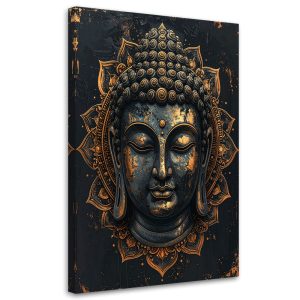 Obraz do salonu sypialni biura, Mandala Budda Zen Spa czarno złoty 30×45 887515 Obraz do salonu sypialni biura, Mandala Budda Zen Spa czarno złoty 30×45 887515