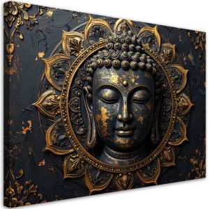 Obraz do salonu sypialni biura, Mandala Budda Zen Spa czarno złoty 60×40 890758 Obraz do salonu sypialni biura, Mandala Budda Zen Spa czarno złoty 60×40 890758
