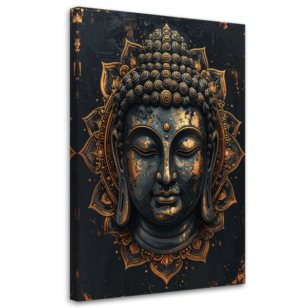 Obraz do salonu sypialni biura, Mandala Budda Zen Spa czarno złoty 80x120 885686