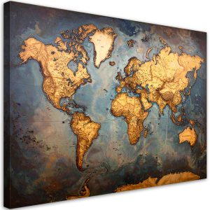 Obraz do salonu sypialni biura, Mapa świata w stylu retro 60×40 884645 Obraz do salonu sypialni biura, Mapa świata w stylu retro 60×40 884645
