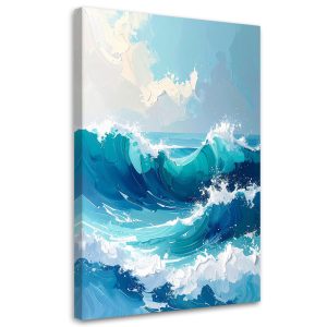 Obraz do salonu sypialni biura, Morze Fale Pastelowy Krajobraz 40×60 890556