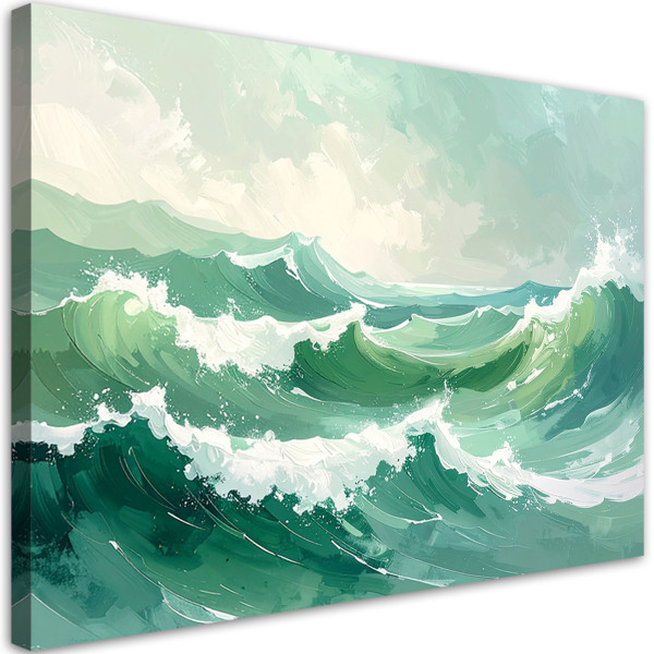 Obraz do salonu sypialni biura, Morze Fale Pastelowy Krajobraz 90x60 890142