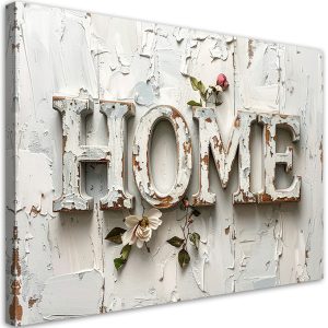 Obraz do salonu sypialni biura, Napis Home Typografia shabby chic 90×60 890778 Obraz do salonu sypialni biura, Napis Home Typografia shabby chic 90×60 890778