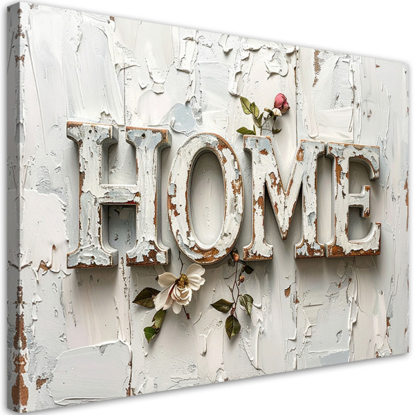 Obraz do salonu sypialni biura, Napis Home Typografia shabby chic 90x60 890778