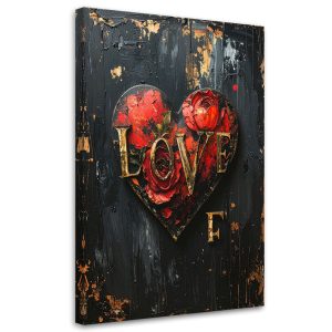Obraz do salonu sypialni biura, Napis Love serce w stylu vintage 30×45 887824 Obraz do salonu sypialni biura, Napis Love serce w stylu vintage 30×45 887824