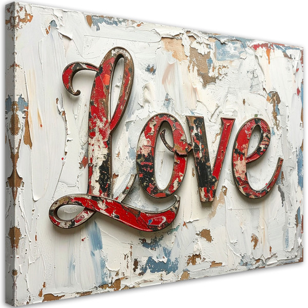Obraz do salonu sypialni biura, Napis Love w stylu vintage 90x60 883061