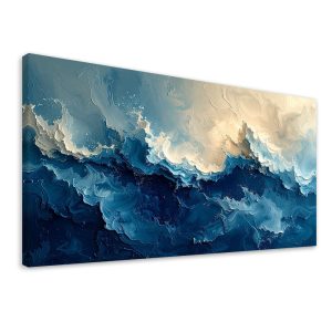 Obraz do salonu sypialni biura, Niebieskie Fale Abstrakcja 120×60 882608 Obraz do salonu sypialni biura, Niebieskie Fale Abstrakcja 120×60 882608