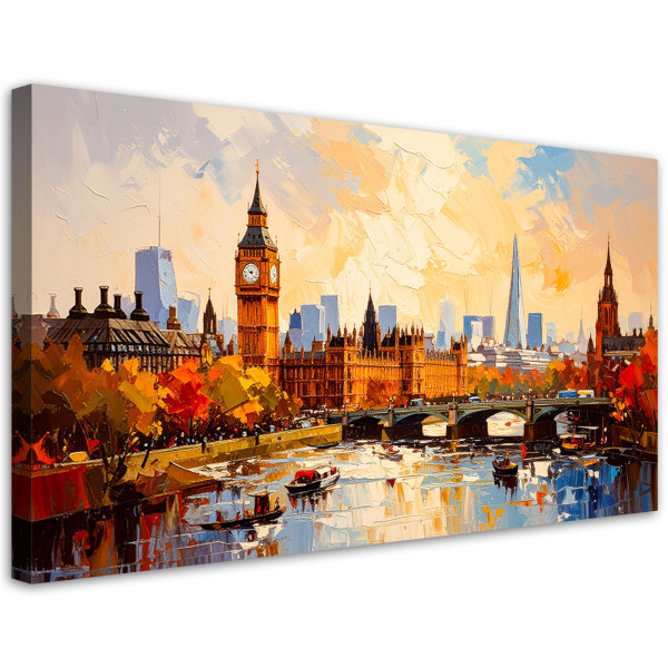 Obraz do salonu sypialni biura, Panorama Londynu Big Ben 100x50 779010