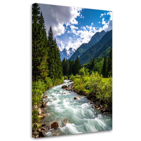 Obraz do salonu sypialni biura, Pejzaż górski potok natura 60x90 890577