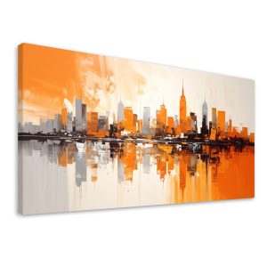 Obraz do salonu sypialni biura, Pomarańczowe Miasto Budynki imitacja 120×60 888061 Obraz do salonu sypialni biura, Pomarańczowe Miasto Budynki imitacja 120×60 888061